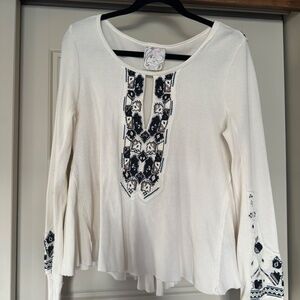 Free People M Women’s Cream Thermal Top Excellent Condition